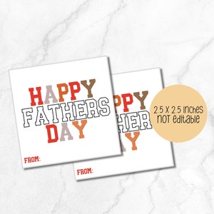 printable gift tag for fathers day, sqaure tag, happy fathers day printable tag digital download