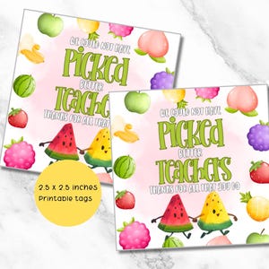 Etiqueta de agradecimiento al maestro, no podrías elegir mejores maestros, etiqueta de regalo de frutas, etiqueta de PTO de la semana de agradecimiento al maestro, descarga digital