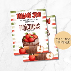 Apple Teacher Appreciation Week Gift Tag, afdrukbare tag, PTO-tag, digitale download