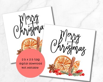 Christmas tag printable, Christmas printable, merry Christmas tag, digital download Printable