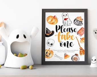 Halloween candy sign - Outdoor halloween wall art - please take one - digital download