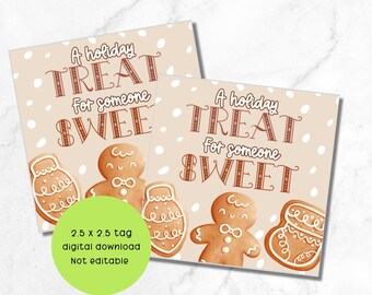 Printable christmas tag, a little treat for someone sweet, Christmas treat tag, printable tag, digital download