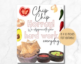 Chip Chip horray teacher appreciation sign, nacho bar sign, Chip appreciation printable, teacher appreciation day