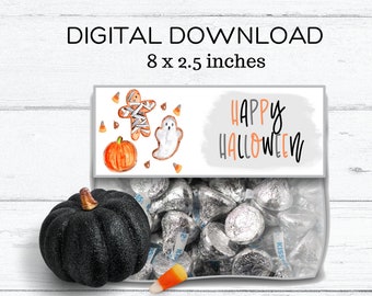 Printable halloween treat bag topper - halloween party favor printable - digital download