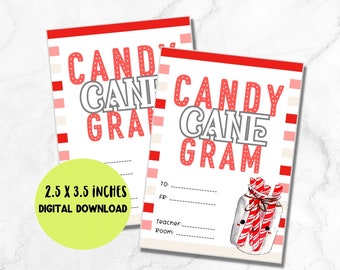 Candy cane gram tag, Christmas gift tag, candy cane tag,Christmas gift tag, digital download christmas school tag