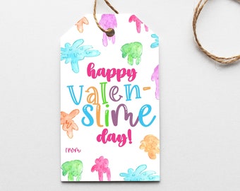 Valentines day printable favor tag - valenslime day tag - slime favor tag printable