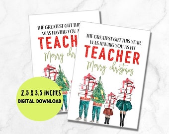 Christmas tag, teacher appreciation tag, christmas gift tag, holiday tag,Christmas printable digital download