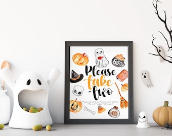 Halloween candy sign - halloween wall art - trick or treater sign- digital download