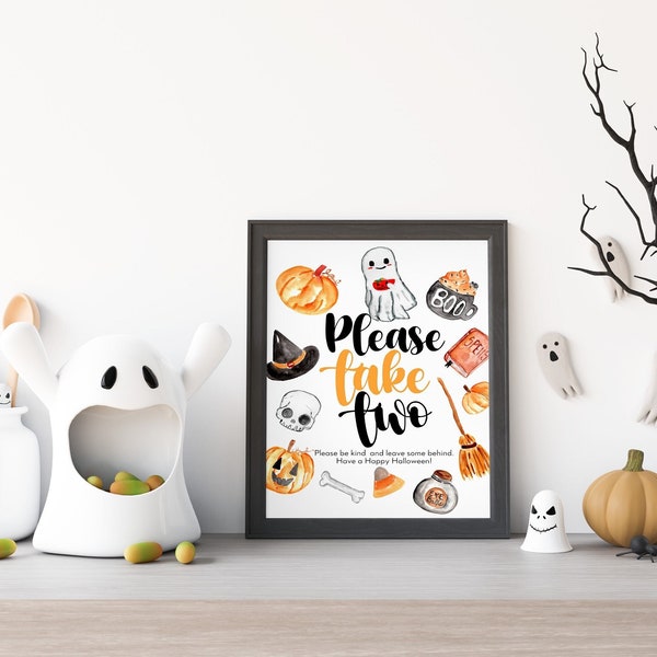 Halloween snoep teken - kunst aan de muur Halloween - trick or treater teken - digitale download