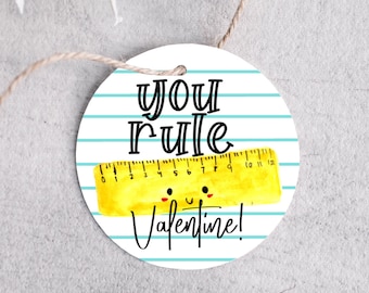 Printable Valentines Day Tag- Circle Valentines Tag - Favor Tags