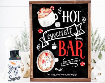 Printable chalkboard  hot chocolate bar sign- hot cocoa bar printable sign - digital download