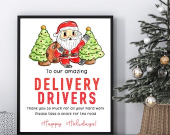 Delivery Driver Snack Sign, Delivery Driver Thank You, Delivery Driver Snack Sign Printable, Digital download