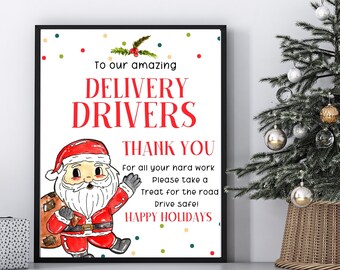 Printable delivery driver car sign, take a snack, mail carrier, mailman appreciation, delivery snack sign