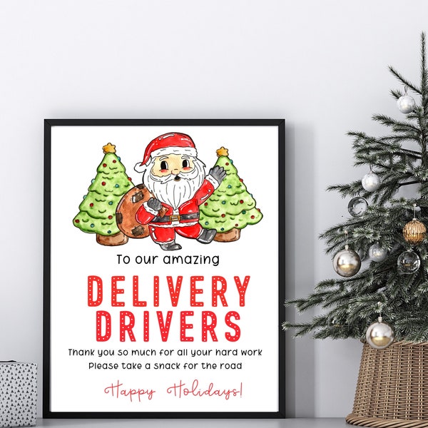 Delivery Driver Snack Sign, Delivery Driver Thank You, Delivery Driver Snack Sign Printable, Digital download