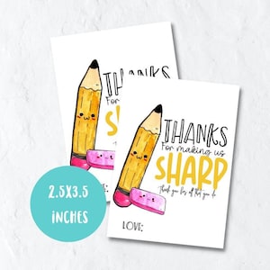 Teacher apperciation tag, printable, thank you gift tag, thank you for making us sharp, teacher apperciation week