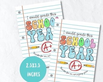 Teacher gift tag, last day of school printable gift tag, last day of school, classmate gift, student gift tag digital download