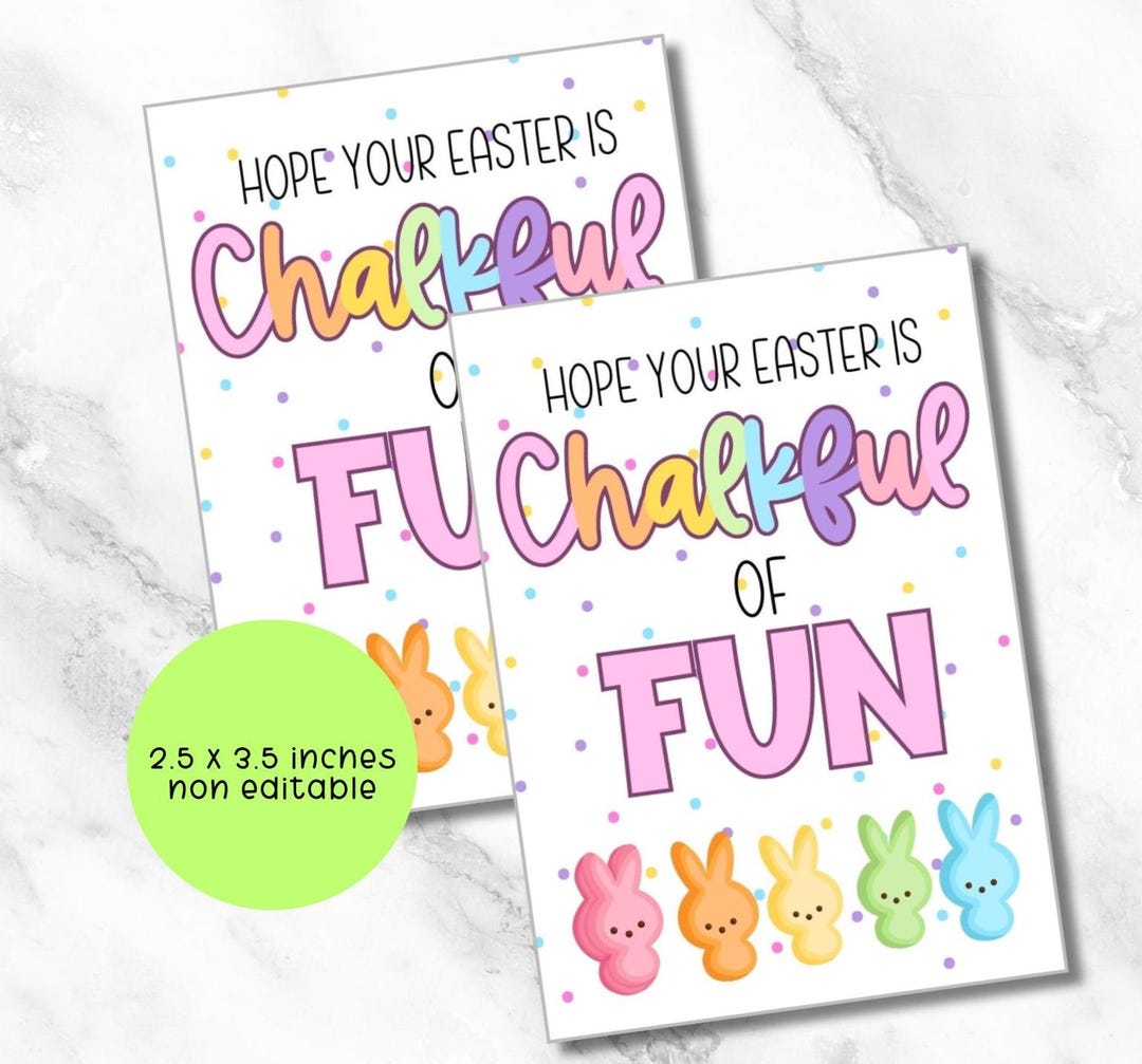 Easter Chalk Gift Tag, Easter Basket Printable Gift Tag, Digital ...