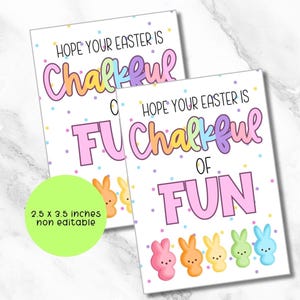 Cadeaukaartje paaskrijt, afdrukbaar cadeaukaartje paasmandje, digitale download, krijt vol plezier, ik hoop dat je Pasen krijt vol plezier is