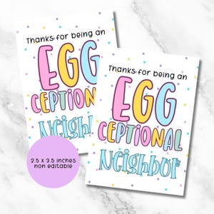 Étiquette-cadeau de Pâques imprimable, étiquette de Pâques, Merci d'être un voisin exceptionnel, étiquette-cadeau de voisin, étiquette-cadeau de remerciement d'un ami