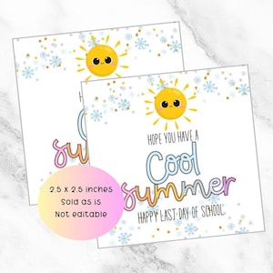 Haben Sie einen coolen Sommer-Geschenkanhänger, Sommer-Geschenkanhänger, Sommer-Geschenkanhänger, gefrorener Leckerei-Geschenkanhänger, letzter Schultag-Geschenkanhänger, Schulende-Geschenkanhänger.