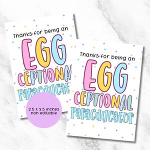 Étiquette-cadeau de Pâques imprimable, étiquette de Pâques, Merci d'avoir été un paraéducateur spécialisé dans les œufs, cadeau de remerciement pour enseignant, cadeau d'école