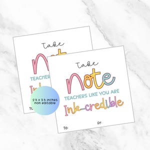 Lehrer Wertschätzung Woche Tag, nehmen Sie zur Kenntnis, Inkcredible Tag, süßer Leckerbissen Tag, Schule Geschenk Anhänger, PTOgift Anhänger, Geschenk Anhänger für Lehrer
