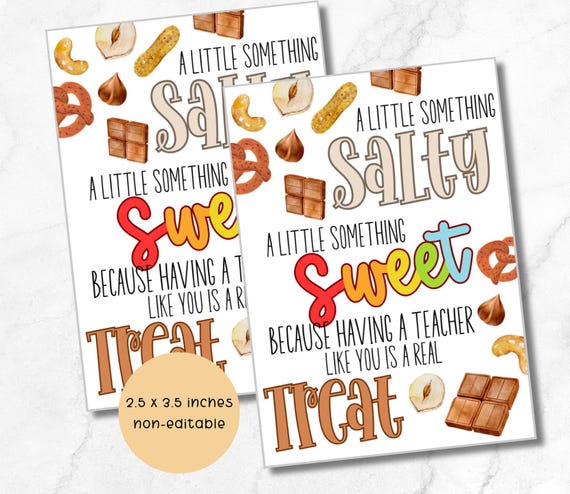 Salty Sweet Gift Tag, Teacher Appreciation Week, Teacher Gift