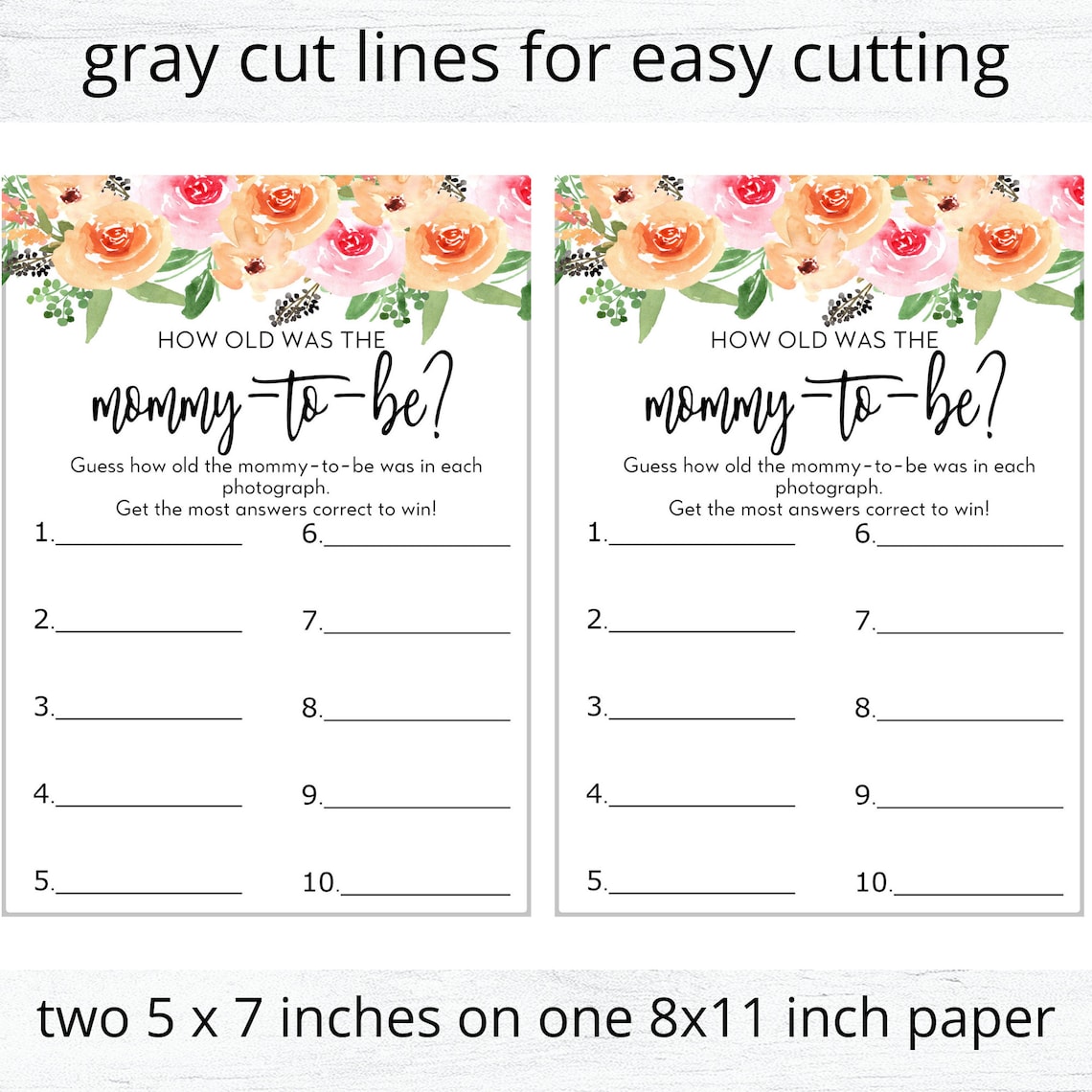 Guess how many baby shower printable floral baby shower Etsy