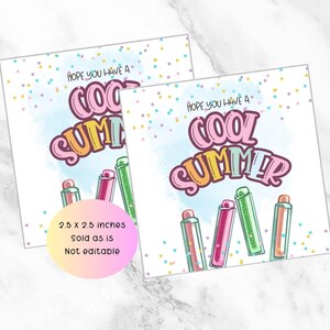 Haben Sie einen coolen Sommer Anhänger, Eis am Stiel Anhänger, Eis am Stiel Anhänger, letzter Schultag, Geschenkanhänger zum Schulende zum Ausdrucken, Sommerpause Anhänger