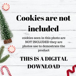 Christmas postcard cookie card, cookie printable, Santa mail card, digital download holiday gift printable image 4