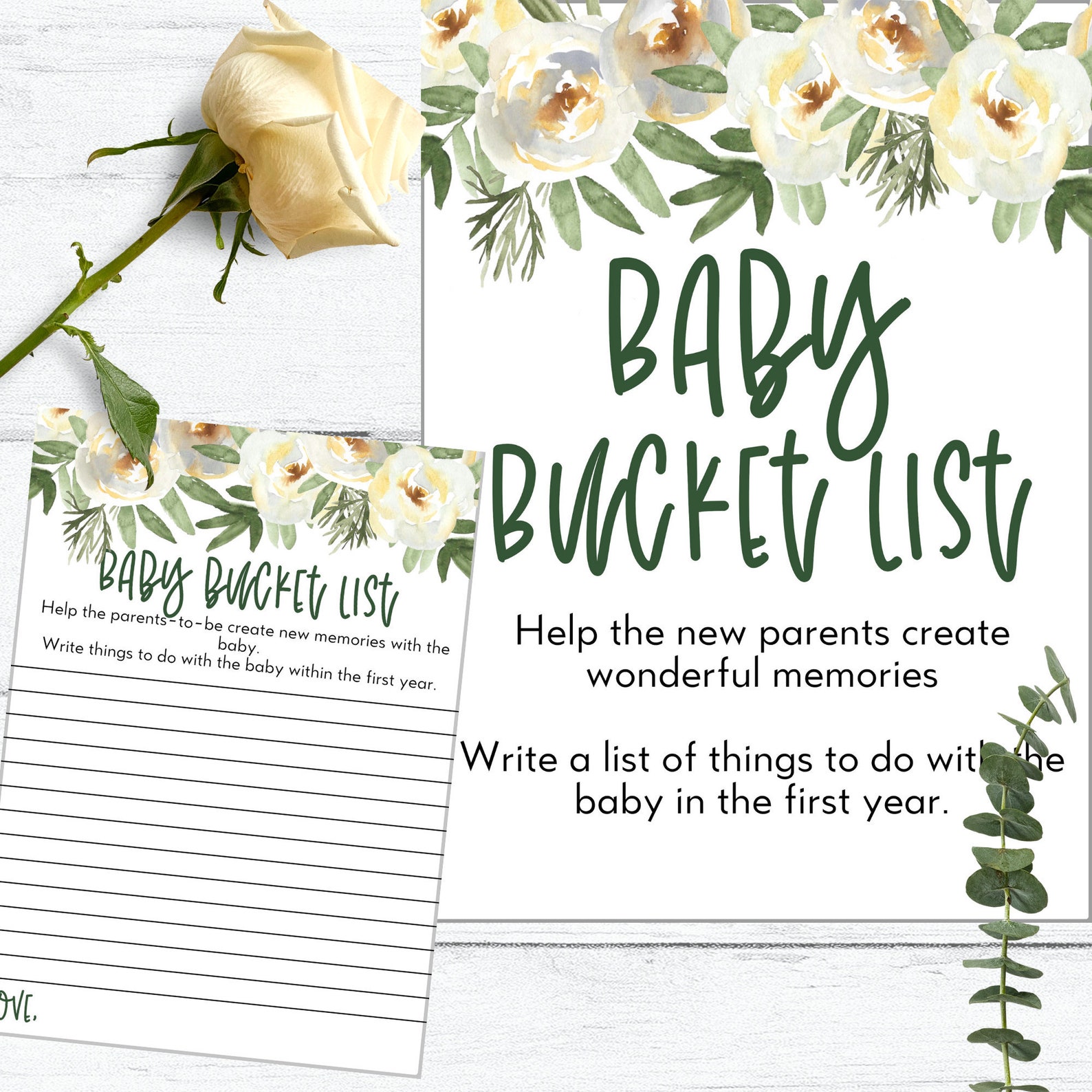 Baby bucket list baby shower printable game sign baby shower Etsy