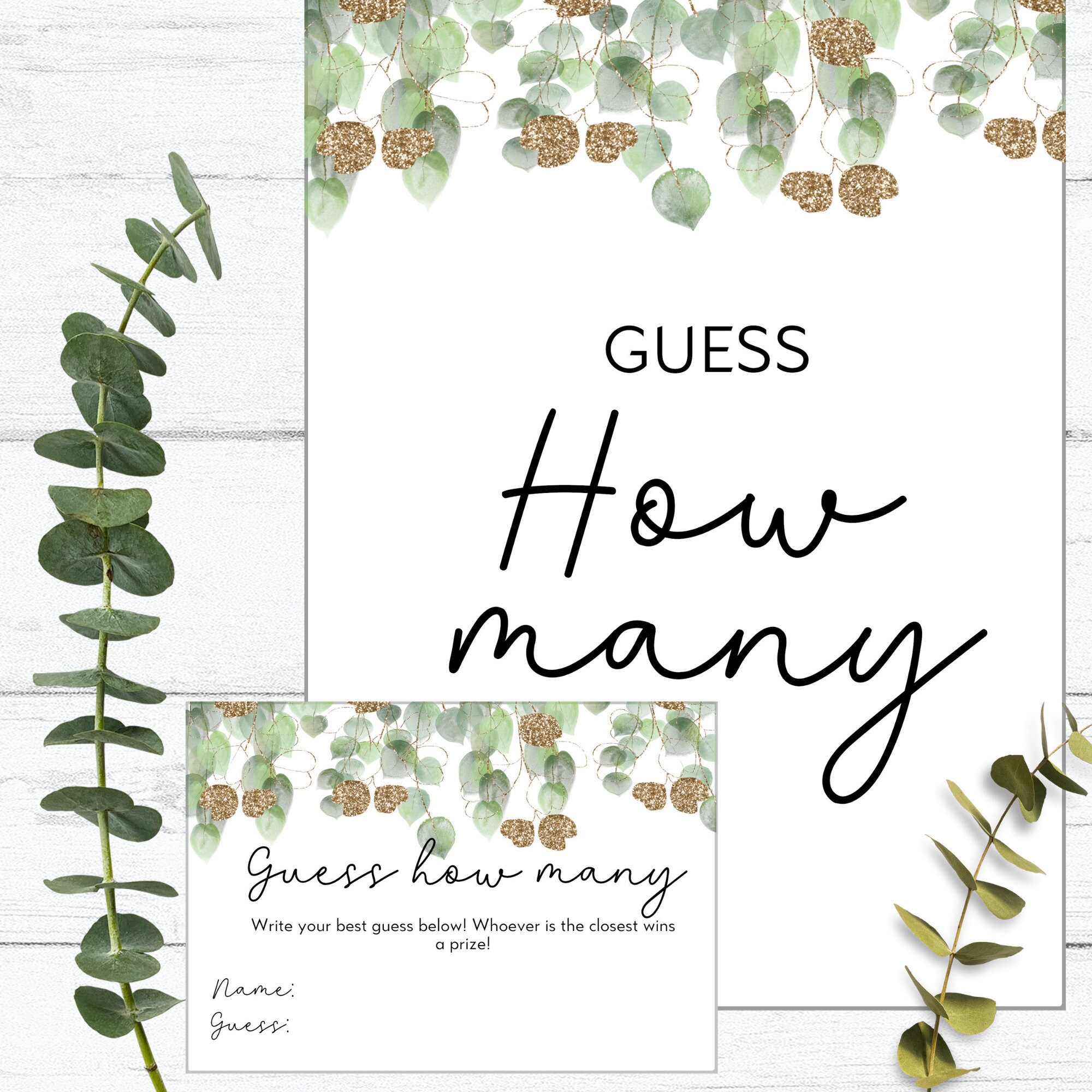 Guess how many baby shower printable floral baby shower Etsy