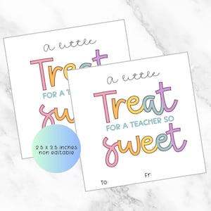 Weeklabel leraar waardering, een kleine traktatie voor een leraar zo lief, label lief traktatie, label schoolcadeau, PTOgift-label, cadeaulabel leraar