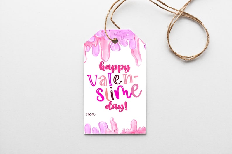 Valentines day printable favor tag valenslime day tag slime favor tag printable image 1