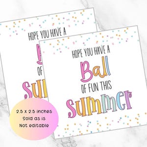Étiquette-cadeau de fin d'école, amusez-vous bien cet été étiquette dernier jour d'école, cadeau ballon de plage à imprimer, étiquette-cadeau pour les vacances d'été