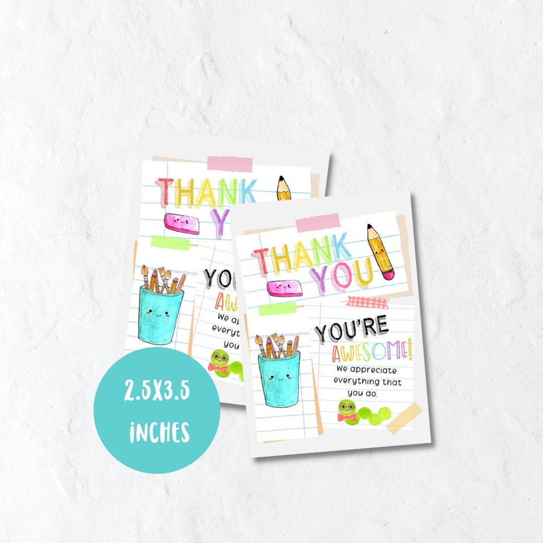 Teacher Thank You Tag Printable, Teacher Appreciation Week Print Tag ...