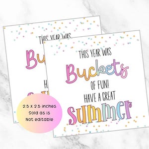 Emmertjes met leuk label laatste schooldag, zomercadeaulabel, einde schooljaarcadeau, strandcadeaulabel, leraarcadeau, klasgenootcadeau