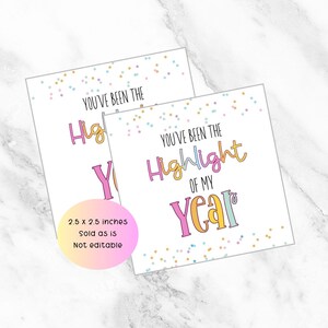Etichetta "Momento clou dell'anno", ultimo giorno di scuola, etichetta regalo estiva, regalo di fine anno scolastico, etichetta regalo evidenziatore, regalo per insegnanti, regalo per compagni di classe