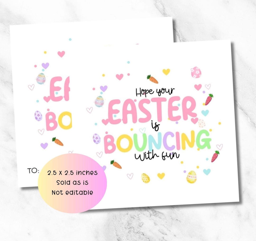 Printable Easter Bouncing Ball Gift Tags, Easter Egg Tag Favor Labels ...