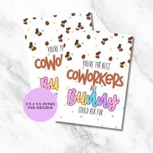 Vous êtes les meilleurs collègues qu'un lapin puisse demander, étiquette imprimable de Pâques, étiquette de panier de Pâques, cadeau de remerciement pour le personnel, étiquette-cadeau d'employé