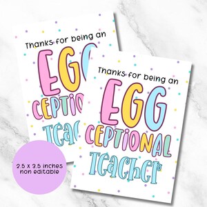 Étiquette-cadeau de Pâques imprimable, étiquette de Pâques, Merci d'avoir été un professeur exceptionnel, cadeau de remerciement pour professeur, cadeau d'école, cadeau de professeur