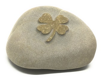 Glücksstein Kleeblatt,Handschmeichler,Gravur mit 3D Effekt