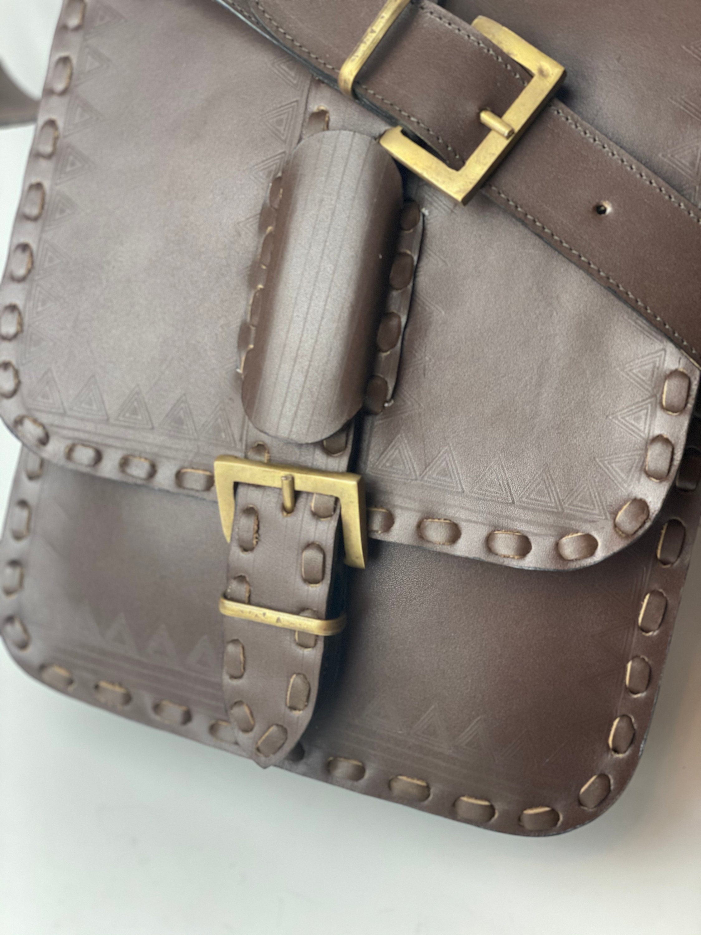 Handmade Brown Leather Crossbody Bag Messenger Bag Etsy UK