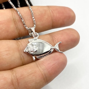 Sterling Silver Fish Pendant Necklace – Ocean-Inspired Handmade Jewelry for Men & Women