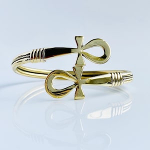 Ankh Key of Life bangles, Cuff Bracelet, Brass Cuff bracelet, Egyptian Jewelry. adjustable size