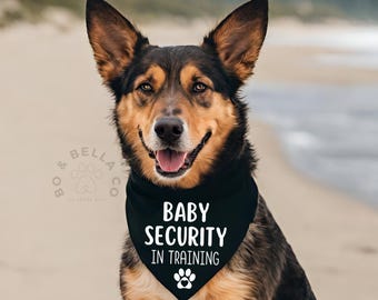 Baby Sicherheit im Training Hundehalstuch | Schwangerschaftsankündigung für Hunde | Schwangerschaft Reveal mit Hund