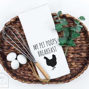 My Pet Poops Frühstückshandtuch - Lustiges Küchenhandtuch - Hühnerliebhaber Geschenk - Hühnerbesitzer Geschenk - Bauernhandtuch - Lustiges Dekor