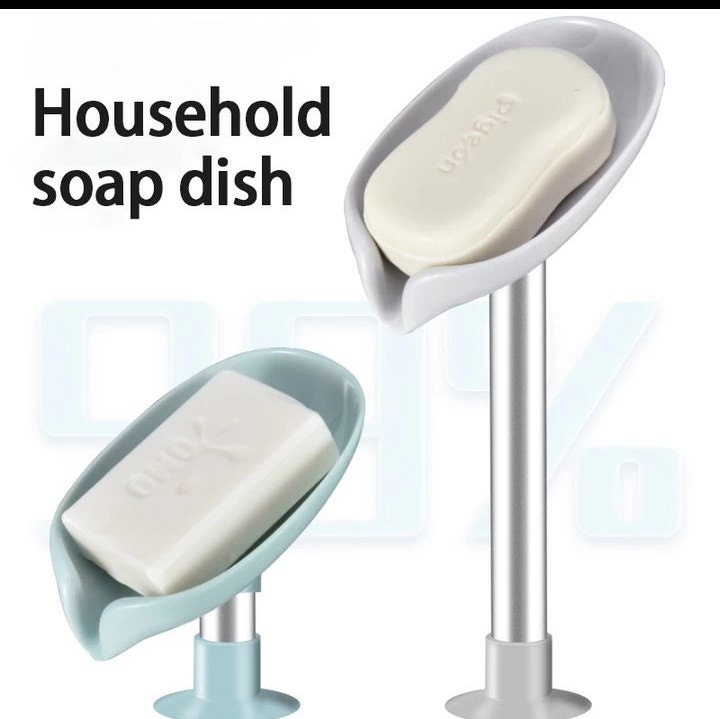 LeafShaped Soap Dish Perforated Free Standing Suction Cup Etsy