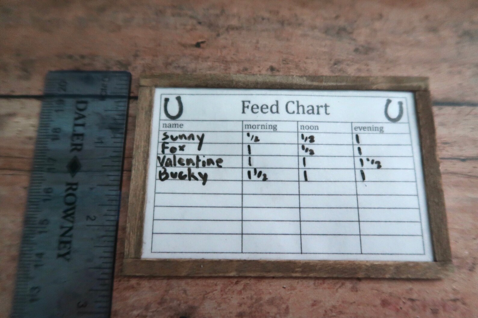 Breyer Horse Feed Chart White Board Etsy
