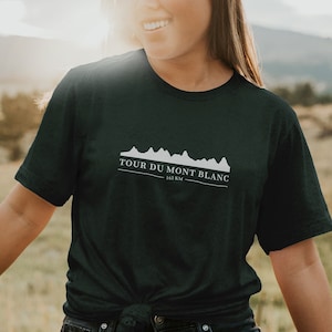 Chemise Profil d'altitude du Tour du Mont Blanc, Chemise carte des sentiers du TMB, Randonnée européenne, Trekking dans les Alpes